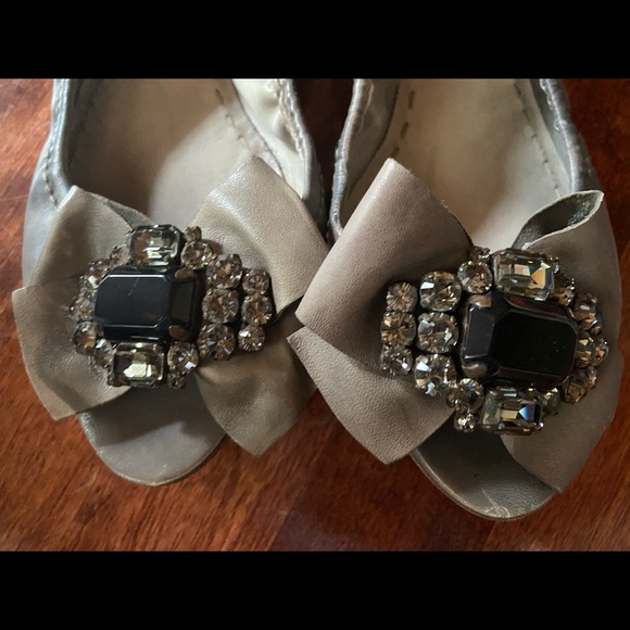 EUC Miu Miu peeptoe JEWELED leather flats - Picture 6 of 8